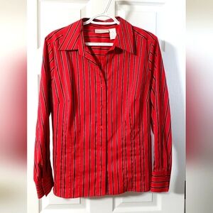 Worthington -  Women's Petite Stretch, Button Up, Long Sleeve Blouse